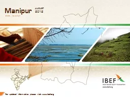 Manipur JEWEL OF INDIA For updated information, please visit