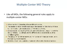 Multiple-Center MO  Theory