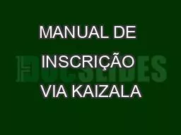 MANUAL DE INSCRIÇÃO VIA KAIZALA