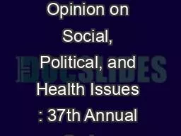 SCSU Student Opinion on Social, Political, and Health Issues : 37th Annual Spring Student