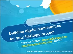 Building digital communities for your heritage project