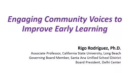 Engaging Community Voices to Improve Early Learning