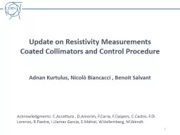 Update on  Resistivity Measurements Coated Collimators