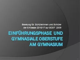 Einführungsphase  und  gymnasiale Oberstufe