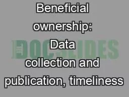 Beneficial ownership: Data collection and publication, timeliness
