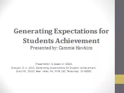 Generating Expectations for Students