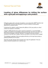 Technical Tips and Tricks Leveling of gloss difference