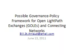Possible Governance-Policy Framework for Open