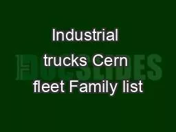 Industrial trucks Cern fleet Family list