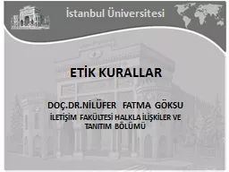 İstanbul Üniversitesi ETİK KURALLAR