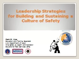 Leadership Strategies for Building and Sustaining a Culture of Safety