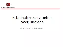 Neki detalji vezani za orbitu