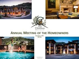 Annual Meeting of the Homeowners