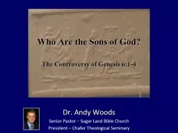 Dr.  Andy Woods Senior Pastor – Sugar Land Bible Church