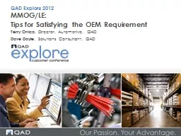 MMOG/LE:   Tips for Satisfying the OEM Requirement