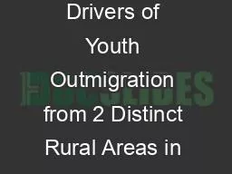 PPT-Patterns and Drivers of Youth Outmigration from 2 Distinct Rural Areas in Ethiopia: Decision-making