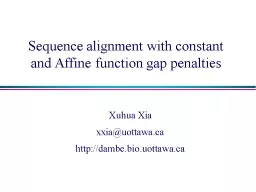 Sequence  a lignment with constant and Affine function gap penalties