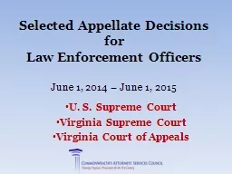 Selected Appellate Decisions
