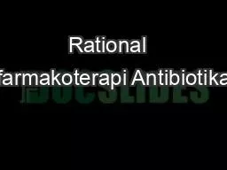 Rational  farmakoterapi Antibiotika