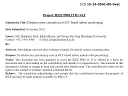 Project: IEEE P802.15  IG VAT