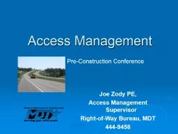 Access Management  Joe Zody PE,