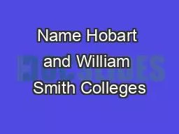 Name Hobart and William Smith Colleges