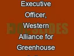 PPT-Presentation by Fran Macdonald, Executive Officer, Western Alliance for Greenhouse Action