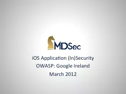 iOS  Application (In)Security