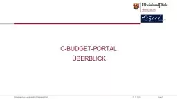 C-Budget-Portal  Überblick