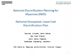 National Electrification Planning for