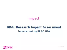 Impact BRAC Research Impact Assessment