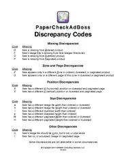 PaperCheckAdBoss Discrepancy Codes Missing Discrepanci