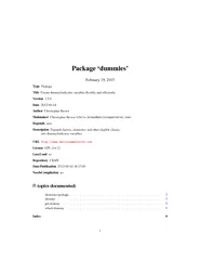 Package dummies February   Type Package Title Create d