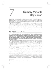 DummyVariable Regression ne of the serious limitations