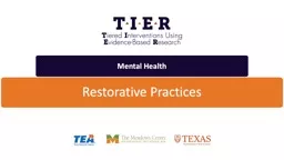 Restorative Practices Mental Health