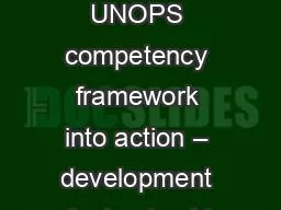 UNOPS Putting UNOPS competency framework into action – development of a leadership