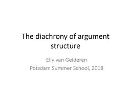 The  diachrony  of argument structure