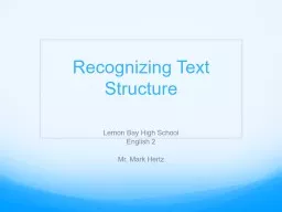 Recognizing  Text  Structure