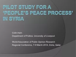 Pilot study for a ‘people’s peace process’