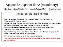 <paper #> ： <paper title> (mandatory)