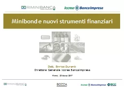 1 Minibond  e nuovi strumenti finanziari