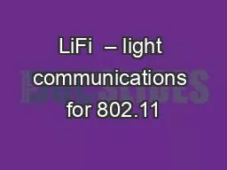 LiFi  – light communications for 802.11