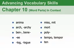 Advancing Vocabulary Skills