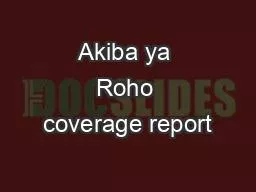 Akiba ya Roho coverage report