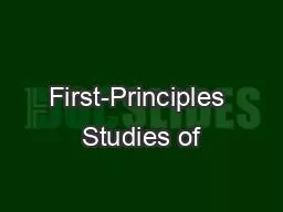 First-Principles Studies of