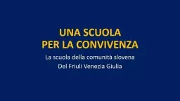 PPT-UNA SCUOLA PER LA CONVIVENZA