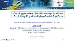 1 Ontology-enabled Healthcare Applications Exploiting Physical-Cyber-Social Big Data