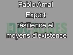 Pablo Arnal Expert résilience et moyens d’existence