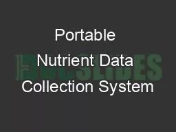 Portable Nutrient Data Collection System