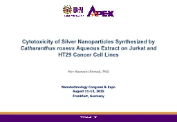 Cytotoxicity of Silver Nanoparticles Synthesized by